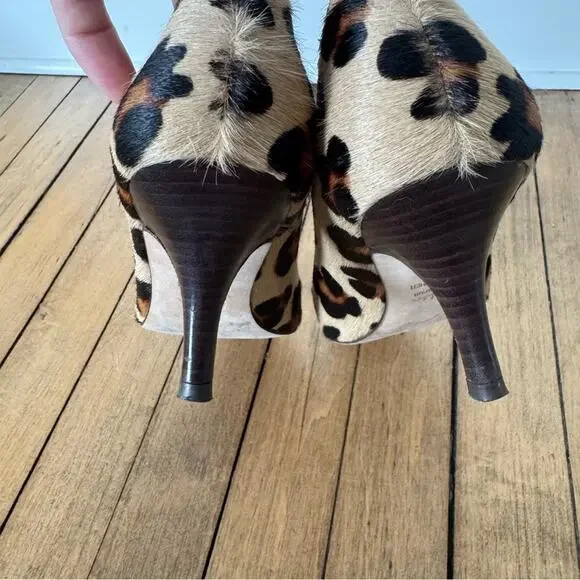 Boden Leopard Calf Hair Pointed Toe Pumps Heels 37 / 7 - Picture 7 of 9